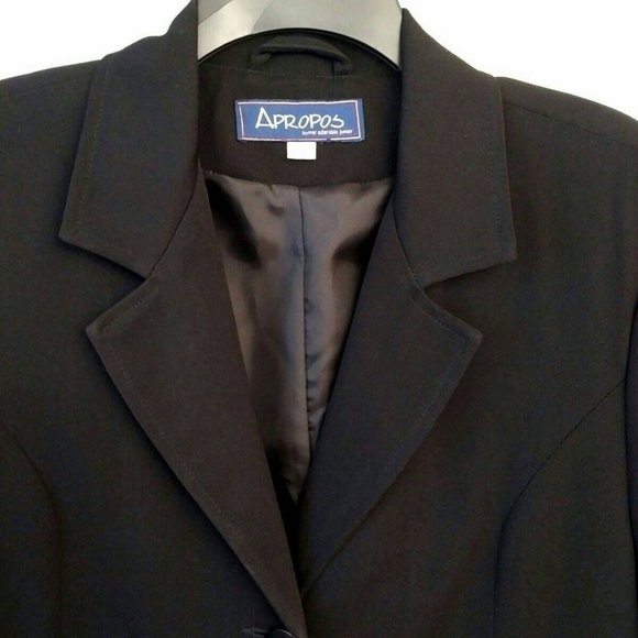 RARE Vintage Black Maxi-Trench Coat, size 9 - Picture 3 of 10